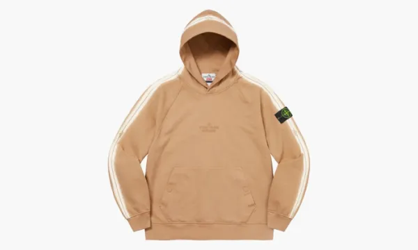 Stone Island X Supreme Stripe Hooded Sweatshirt Tan