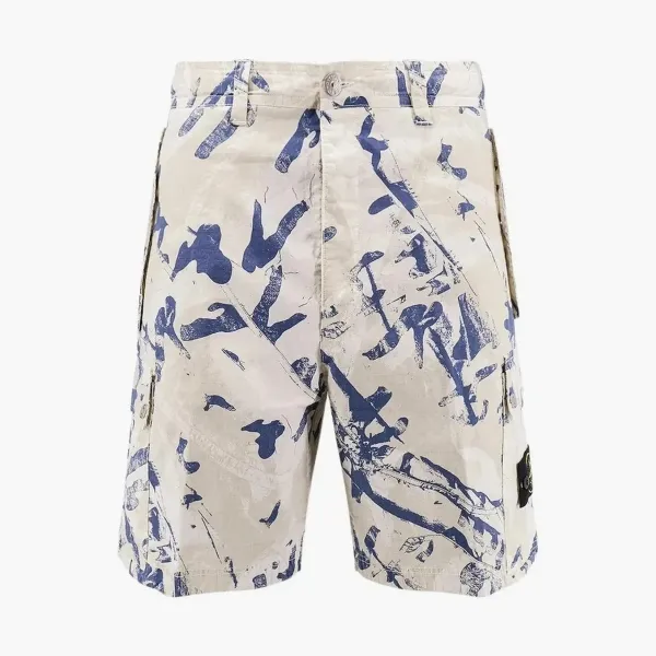 Stone Island Scan Camo Cargo Shorts Beige