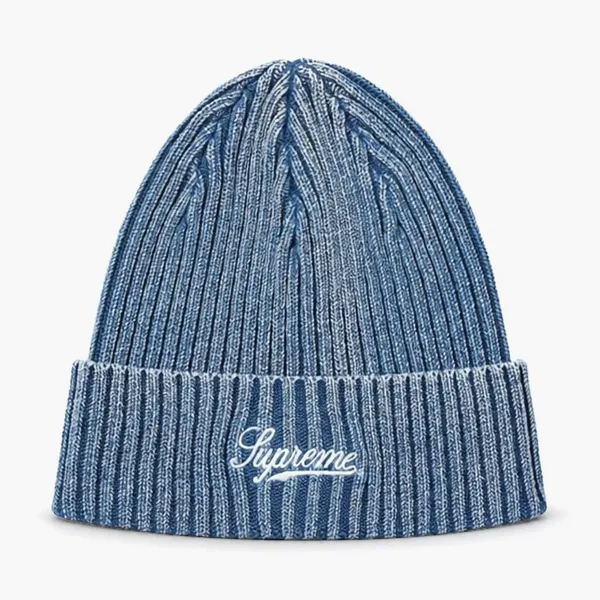 Supreme Bleached Rib Beanie Navy