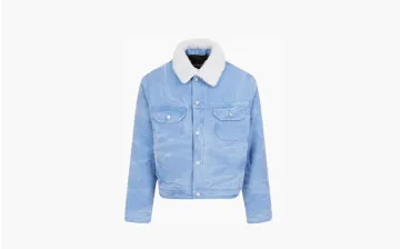 Acne Studios Faux Shearling Denim Jacket Blue