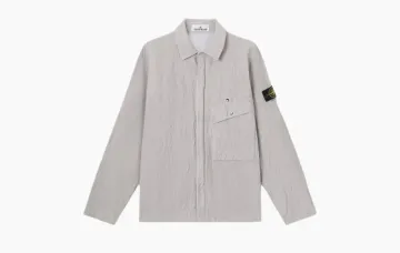 Stone Island Wrinkled Ovtrshirt Pearl Grey