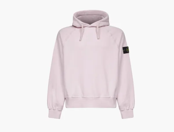 Stone Island Brushed Organic Cotton Fleece Sweatshirt Pink