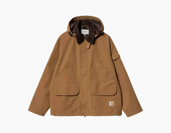 Carhartt WIP Hooded Chore Jacket Brown