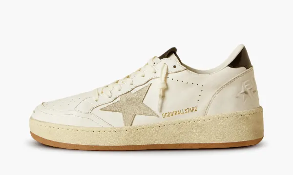 Golden Goose Ball Star White Black Heel