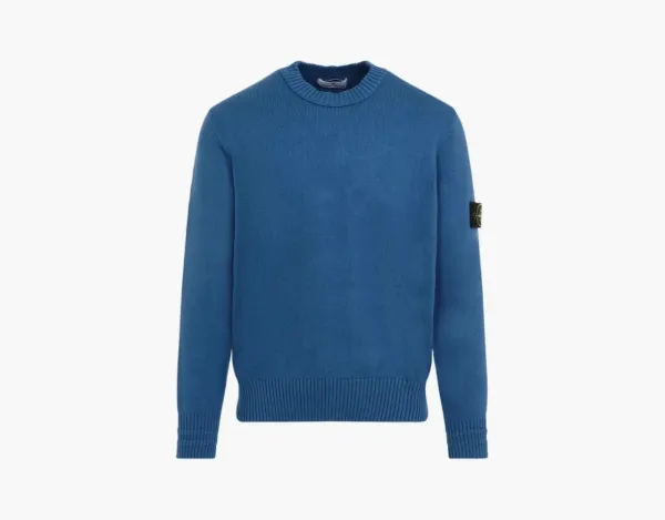 Stone Island Compass Badge Crewneck Sweater Avio Blue
