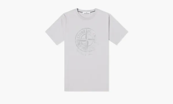 Stone Island Reflective One Badge Print T-shirt Grey