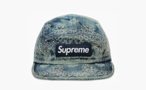 Supreme Bandana Jacquard Denim Camp Cap Blue
