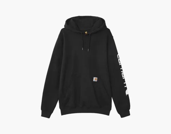 Carhartt Sleeve Logo Hooded Sweatshirt Black