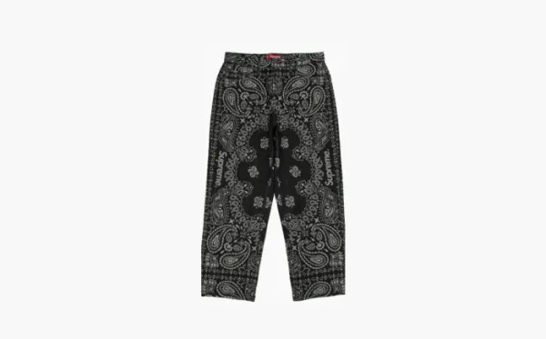 Supreme Bandana Jacquard Baggy Jean Black