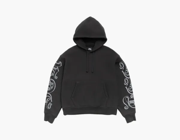 Stussy Motif Print Hoodie Black