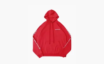 Chrome Hearts Scroll Logo Hoodie Red & White