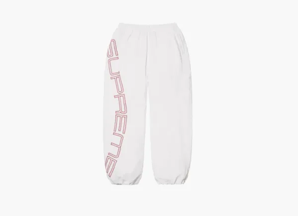 Supreme  Spellout Embroidered Track Pant  White