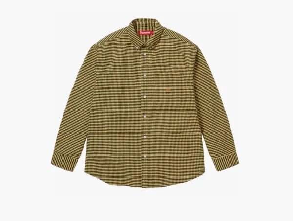 Supreme Loose Fit Flannel Oxford Shirt Yellow Plaid