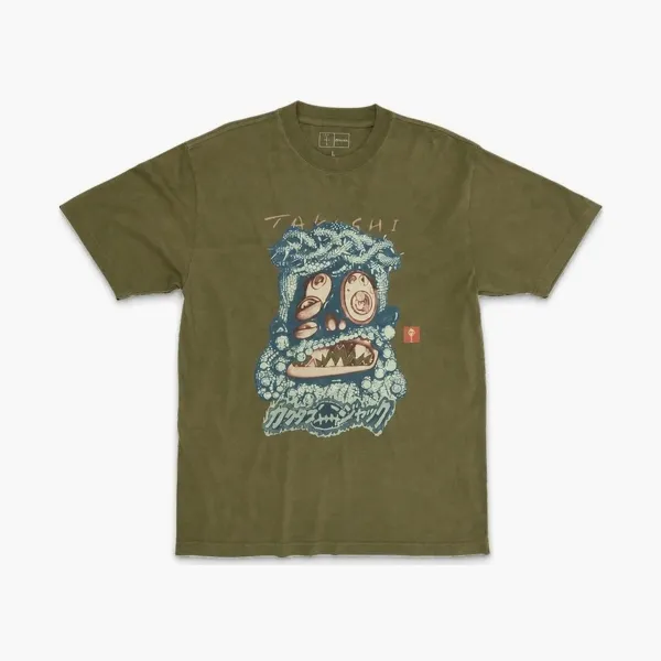 Travis Scott Cactus Jack x Takashi Murakami Tee Olive