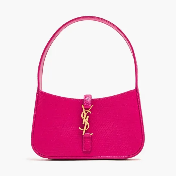 Saint Laurent Le 5 À 7 Mini Hobo Bag Pink Exotic Leather