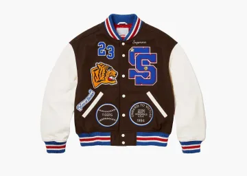 Supreme Tiger Varsity Jacket Brown