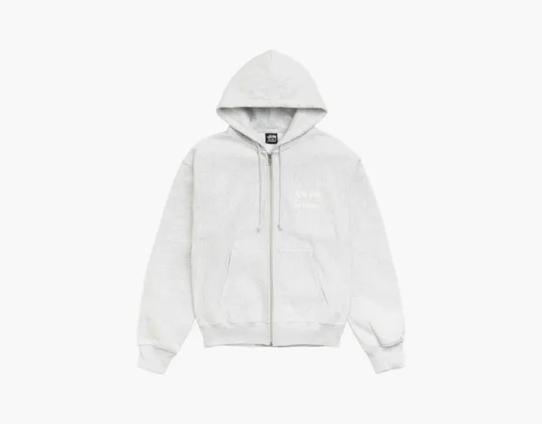 Stussy Box Crown Zip Hoodie Ash Heather