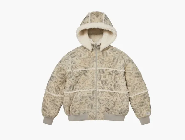 Supreme x MM6 Maison Margiela Hooded Shearling Bomber Jacket Money