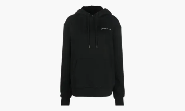 Jacquemus Le Sweatshirt Brode Embroidered Logo Hoodie Black