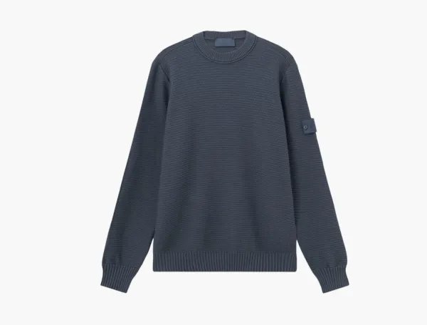 Stone Island Ghost Cotton Cashmere Knit Jumper Slate Blue
