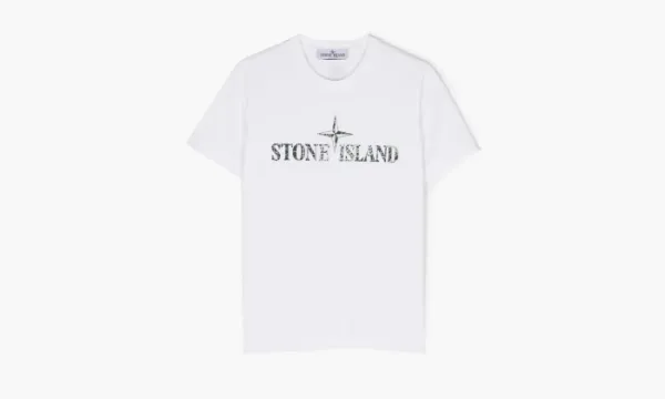Stone Island Junior Logo Print Cotton T-shirt White