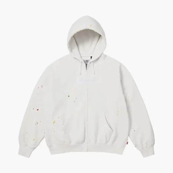 Supreme x MM6 Maison Margiela Box Zip Up Hooded Sweatshirt White