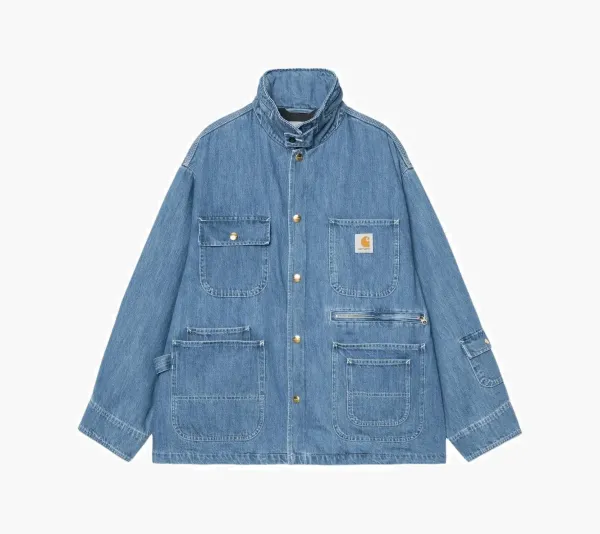 Carhartt WIP x Invincible FW24 Denim Chore Coat Max logo