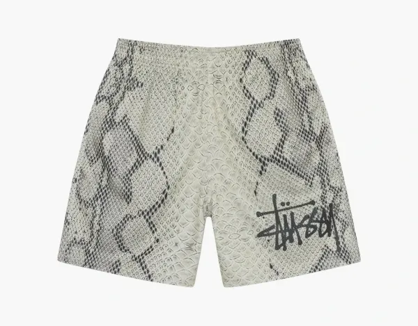 Stussy Basic Snake Mesh Shorts Bone