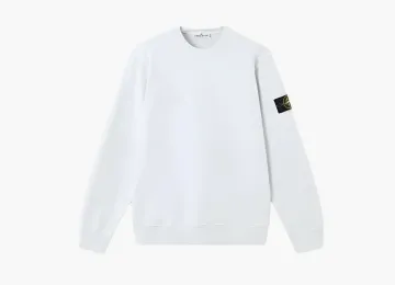Stone Island Organic Cotton Fleece Sweatshirt White