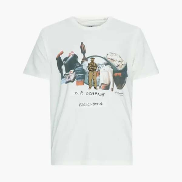C.P. Company Graphic Print Cotton T-shirt White