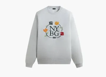 Kith x New York Botanical Garden Logo Nelson Crewneck Light Heather Grey
