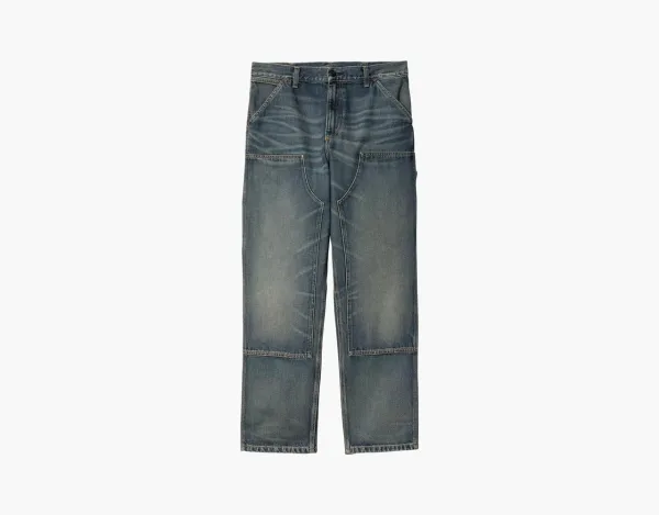 Carhartt WIP Double Knee Pant Washed Blue Denim