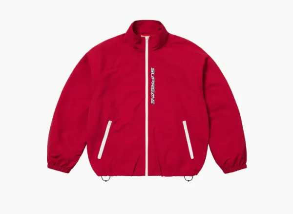 Supreme Contrast Zip Track Jacket Red