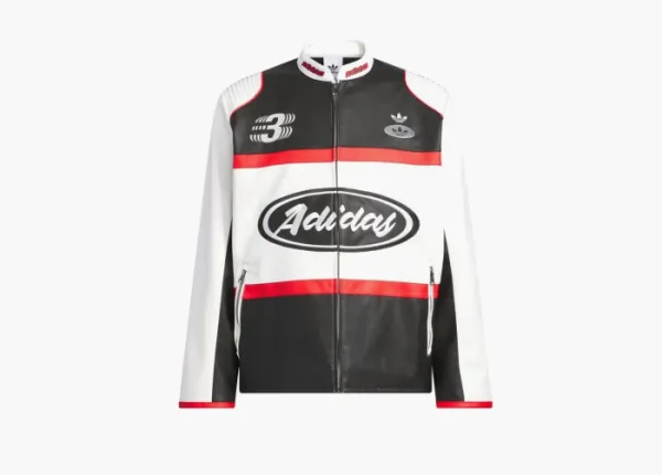 Adidas Racing V-Day Pleather Jacket Cloud White / Black