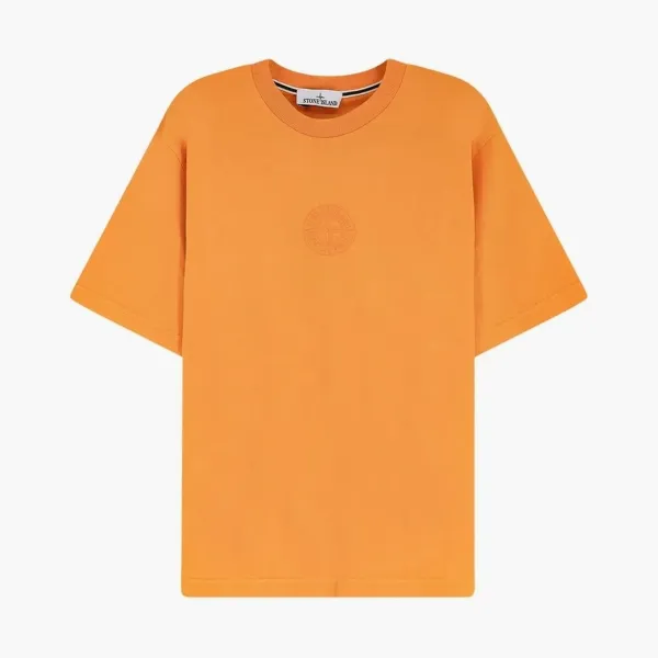 Stone Island Camo Compass Print T-Shirt Orange