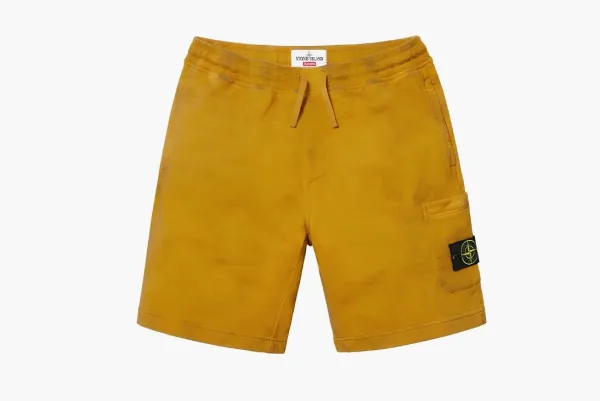 Supreme x Stone Island Sweatshorts Yellow