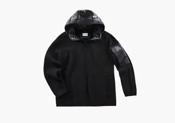 Spyder x C.P. Company Patchwork Detachable Hood Wool Sweater Black