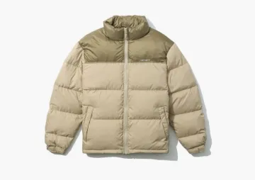 Carhartt WIP Embroidered Quilted Zip-Up Down Puffer Jacket Dark Skin