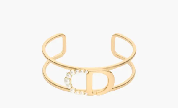Dior Metal Resin Bead Bangles WMNS Gold