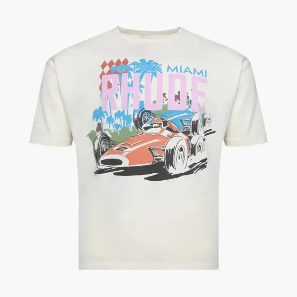 RHUDE Miami Gp Tee Vintage White