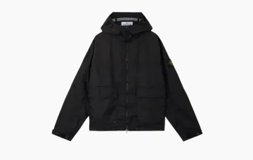 Stone Island Hooded Water Resistant Membrane Jacket Black