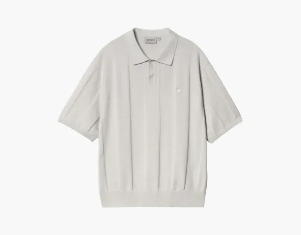 Carhartt WIP Miles Knit Polo Light Grey