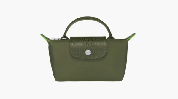 Longchamp Le Pliage Green Handle Pouch Forest