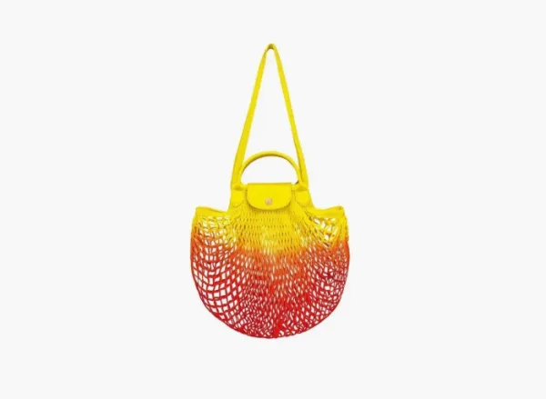Longchamp Le Pliage Filet Top Handle Bag  Ombre Yellow/Orange