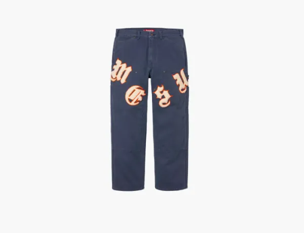 Supreme Old English Canvas Double Knee Painter Pant Navy