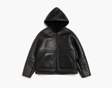Stussy Shearling Hooded Jacket Black