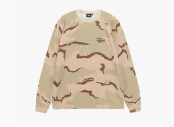 Stussy Raglan Thermal Long-Sleeve Crew Sand Camo