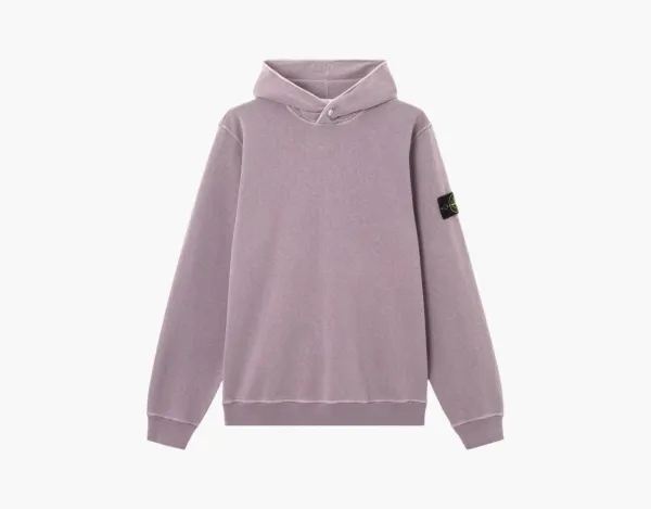 Stone Island Malfile Fleece Hooded Sweatshirt Pearl Grey