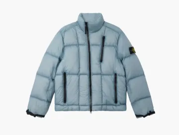 Stone Island Lightweight Stand Collar Down Jacket Avio Blue