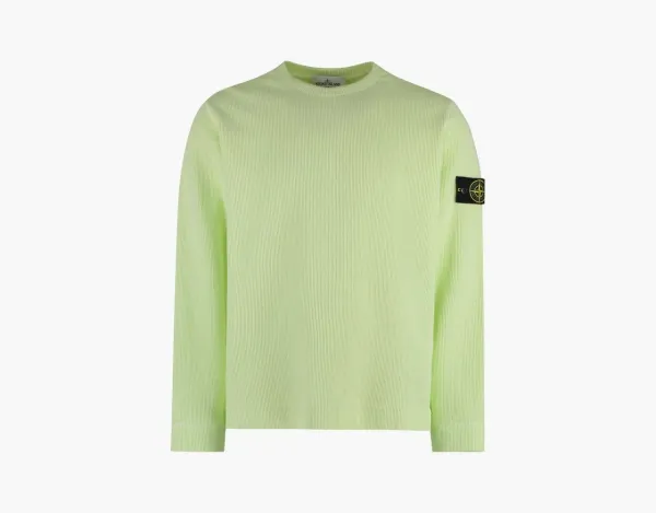 Stone Island Compass Patch Crewneck Jumper Light Green